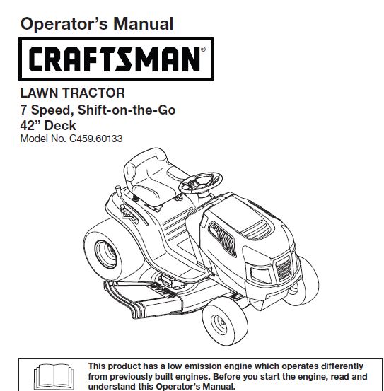 C459-60133 Manual for 2011 Craftsman 42" Lawn Tractor