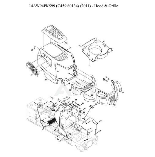 C459-60134 Parts List for Craftsman 54" Lawn Tractor 14AW94PK599 (2011)