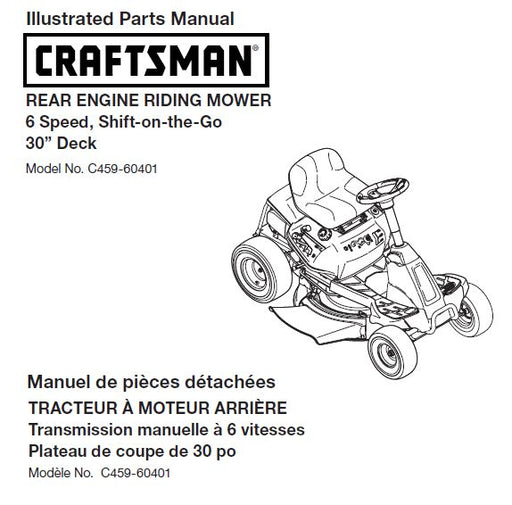 C459-60401 Manual for Craftsman 2016 30" Riding Mower