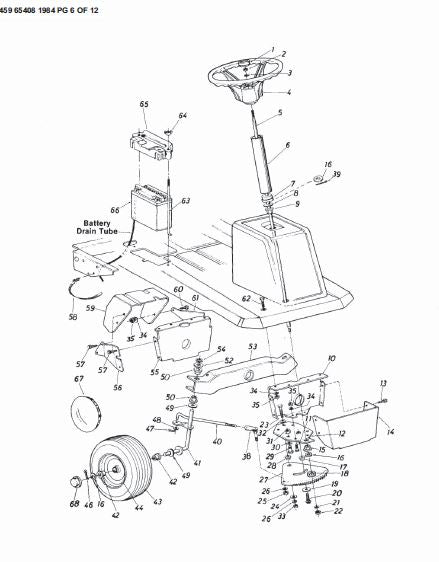 Liste des pièces C459-65408 pour tracteur Craftsman 1984