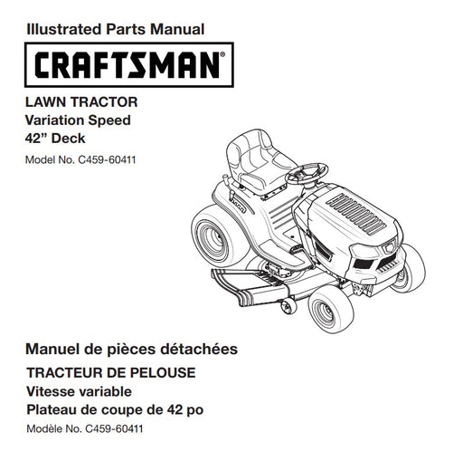 C459.60411 Manual for Craftsman 42" Variation Speed Lawn Tractor