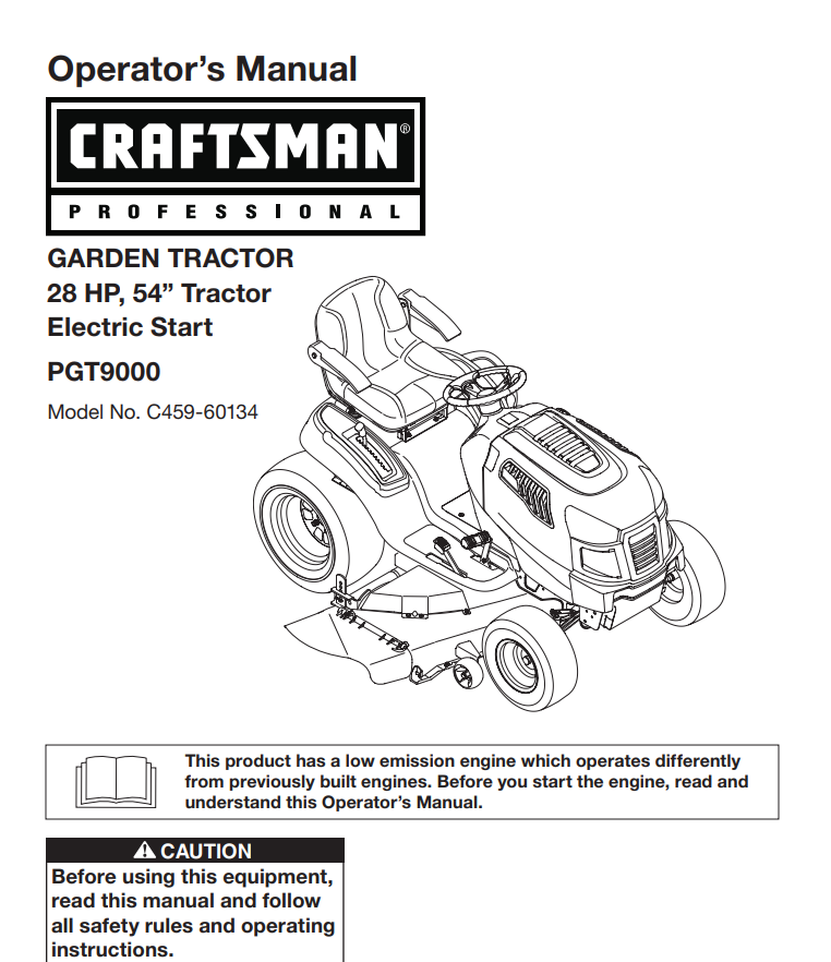 C45960134 Craftsman Lawn Tractor — DR Mower Parts