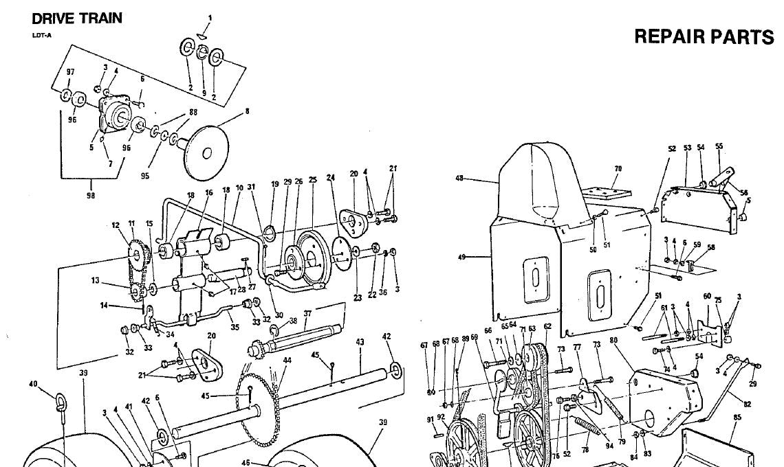 Parts List for Craftsman Snowblower C950-52379-5 C950-52478-5