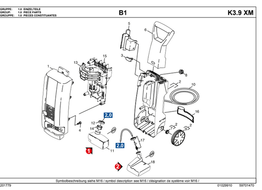 Karcher K3.9 XM Series Parts List 1.423-104.0 1.423-105.0 1.423-110.0