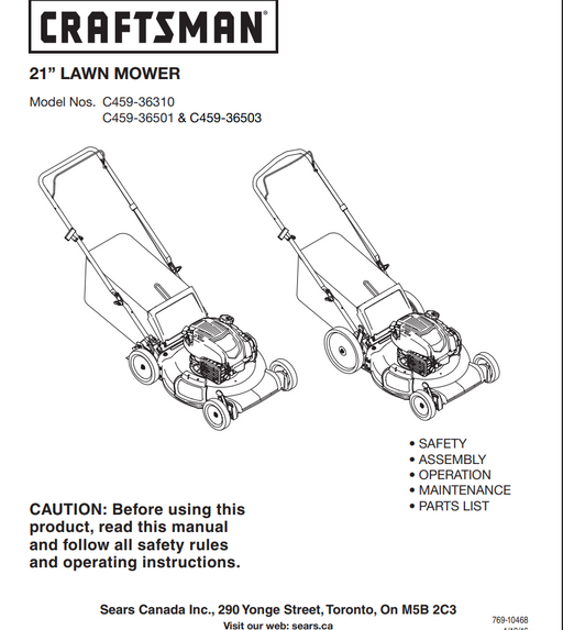 Craftsman m260 lawn mower manual deals