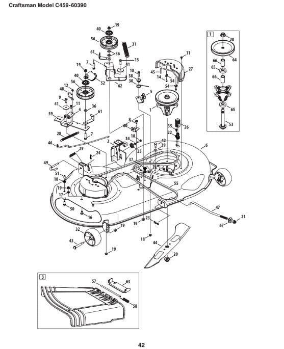 C459 60390 Manual for MTD Craftsman 42 Lawn Tractor 13BL78ST599 DR Mower Parts