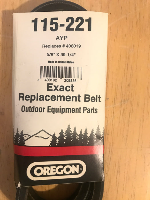 115-221 Courroie d'entraînement de turbine de souffleuse à neige Oregon remplace Craftsman 408019 - DISPONIBILITÉ LIMITÉE