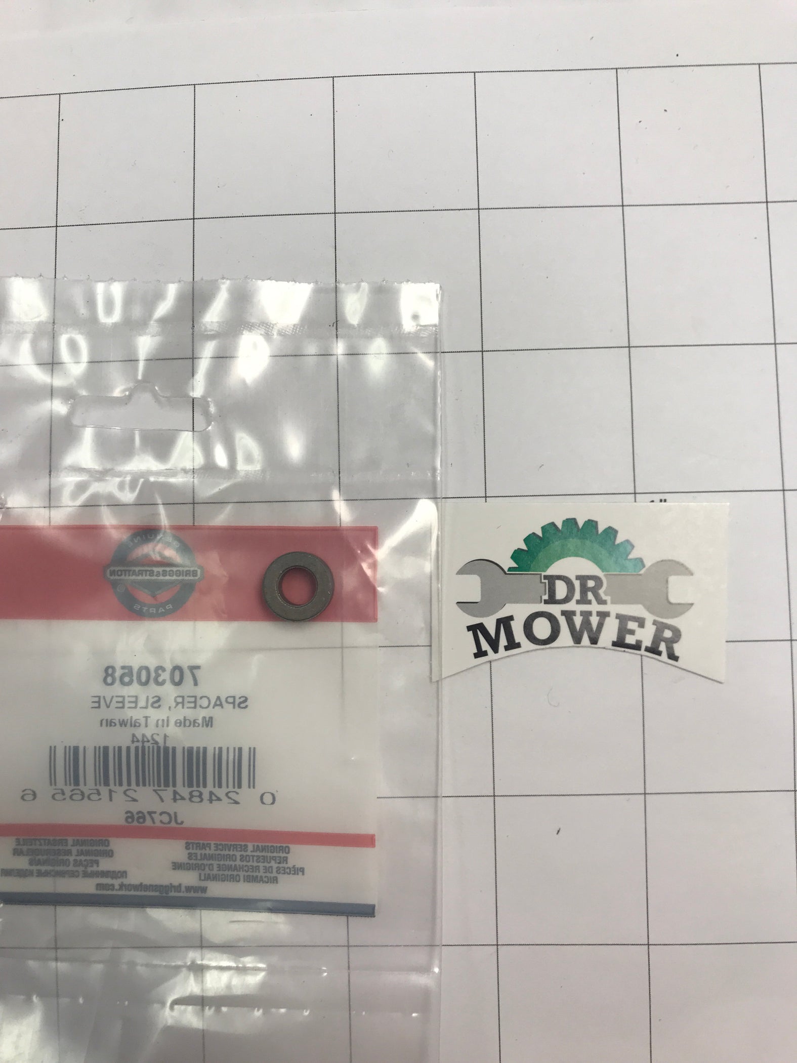 703058 Briggs and Stratton Snowblower SPACER SLEEVE FOR SHEAR PIN