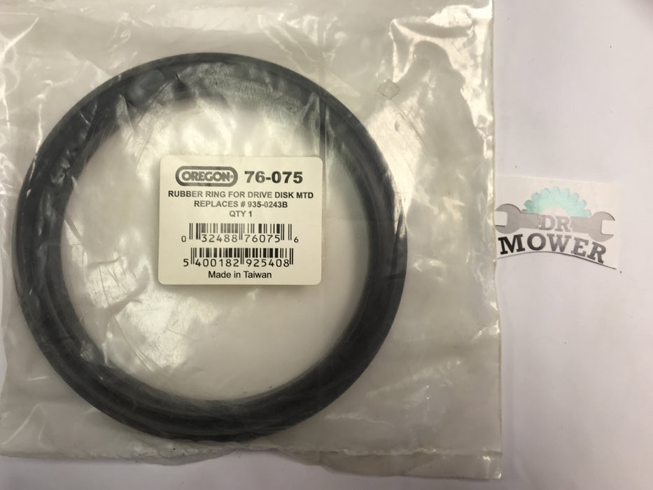 76-075 Oregon Snowblower Rubber Drive Ring Replaces MTD 935-0243B