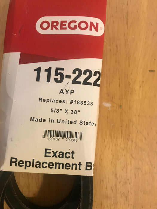 115-222 Oregon Impeller Drive Belt - NO LONGER AVAILABLE - Use 95221