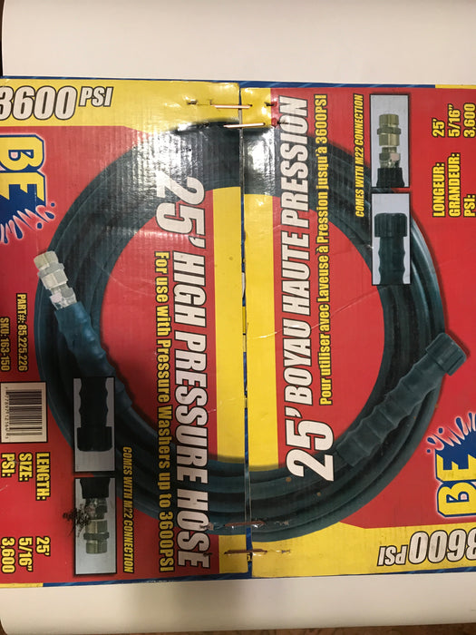 85.225.226 BE 3600 PSI Pressure Washer Hose with M22 Fittings