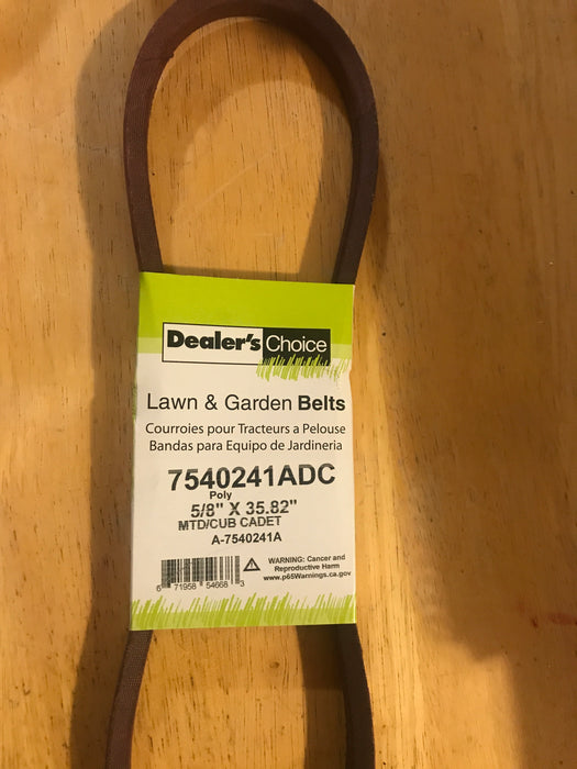 7540241ADC Dealer's Choice Belt Replaces Craftsman MTD 754-0241