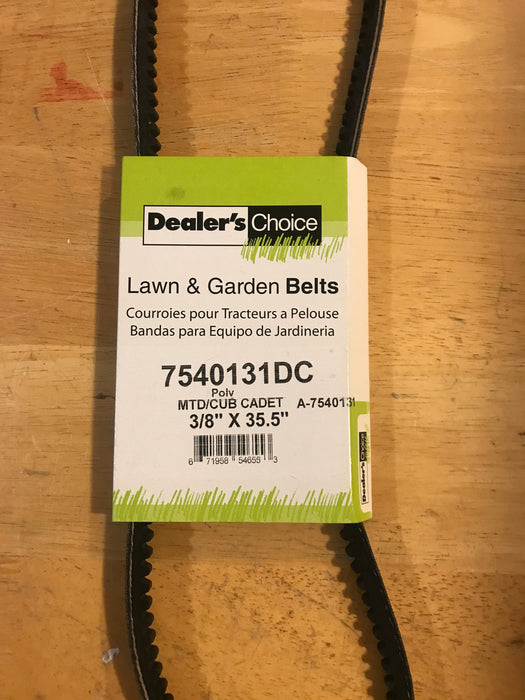 7540131DC Dealers Choice Snowblower Auger Belt Replaces MTD Craftsman 954-0131